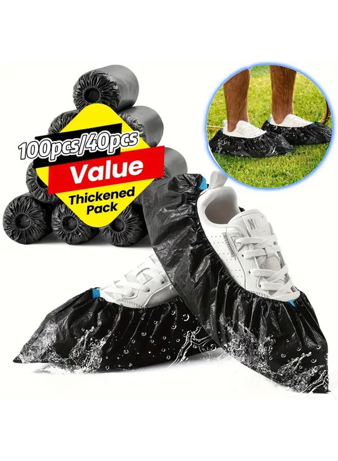 40pcs Thickened Non Slip Shoe Covers Waterproof Elastic Boot Covers For Indoor Outdoor - Image 2