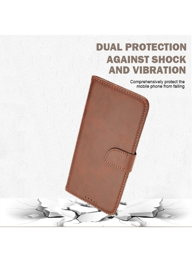 ICARLUS For Honor X9d 5G Case PU Leather Calf Texture Phone Cover - Brown - Image 4
