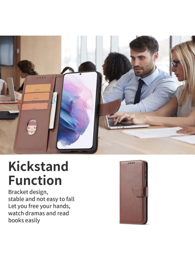 ICARLUS For Honor X9d 5G Case PU Leather Calf Texture Phone Cover - Brown - Image 5