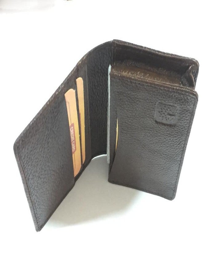 CARE CASE® Slim Wallet Thin Bifold Front Pocket Wallet Genuine Leather Card Holder (Brown) - Image 2