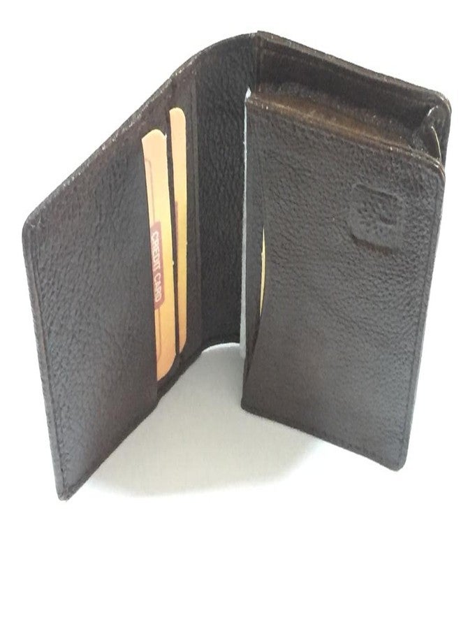 CARE CASE® Slim Wallet Thin Bifold Front Pocket Wallet Genuine Leather Card Holder (Brown) - Image 1