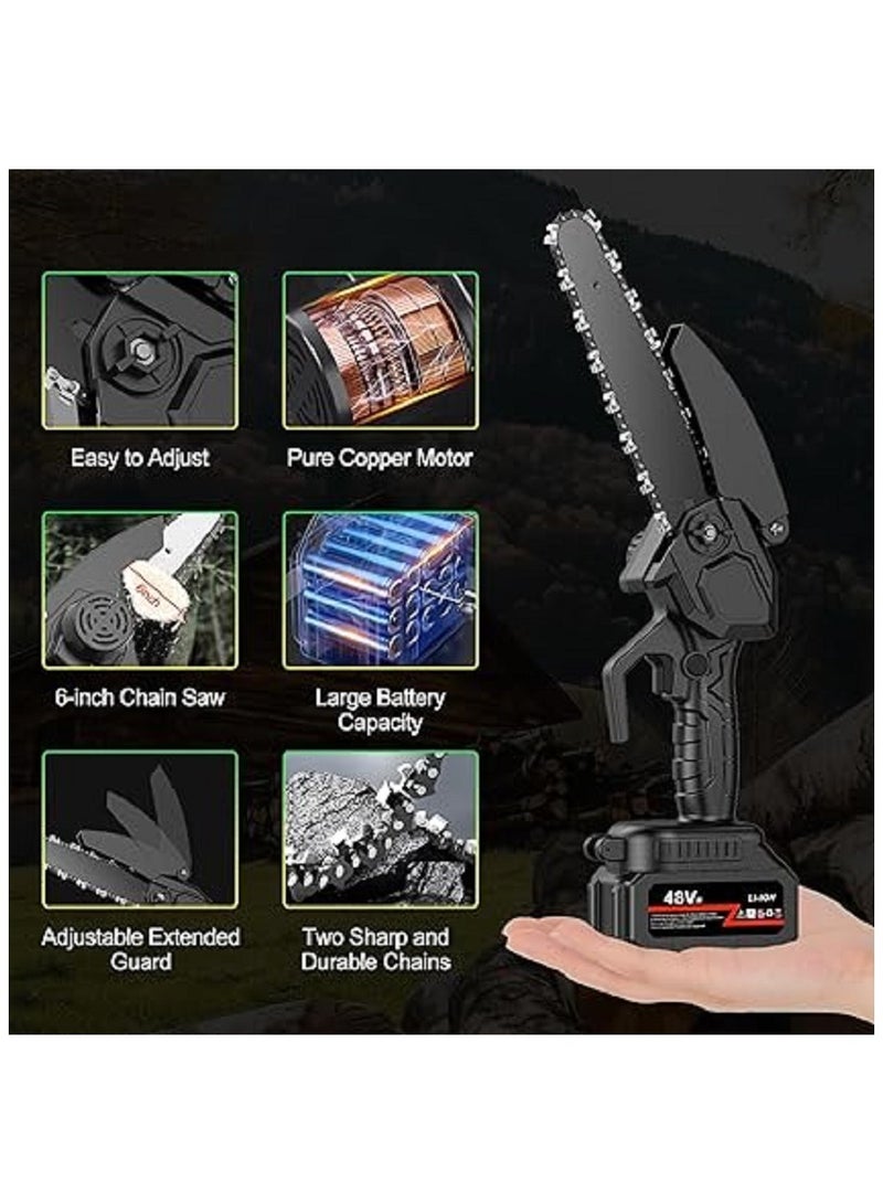 Generic The TimberTrek Cordless Mini Chainsaw: Your Portable Powerhouse for Precision Woodworking, Tree Trimming, Courtyard Maintenance, and Household Gardening  - Image 2