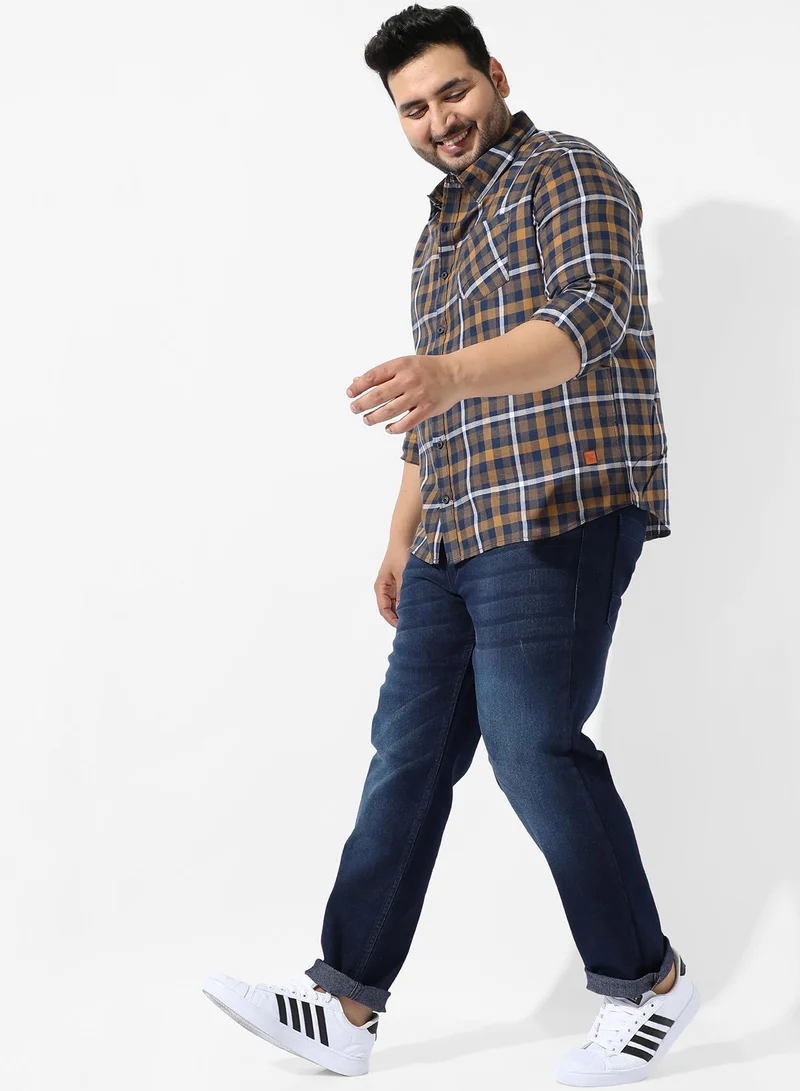 Instafab Plus Men's Multicolour Checkered Regular Fit Casual Shirt