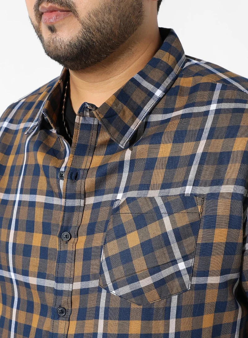 Instafab Plus Men's Multicolour Checkered Regular Fit Casual Shirt