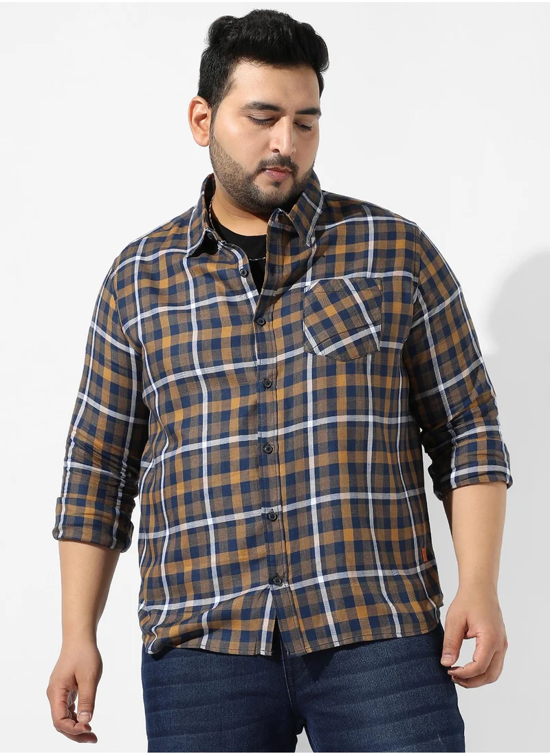 Instafab Plus Men's Multicolour Checkered Regular Fit Casual Shirt