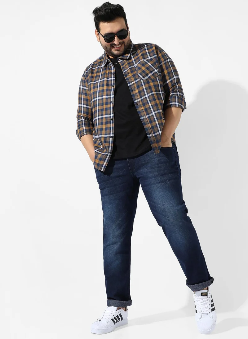 Instafab Plus Men's Multicolour Checkered Regular Fit Casual Shirt
