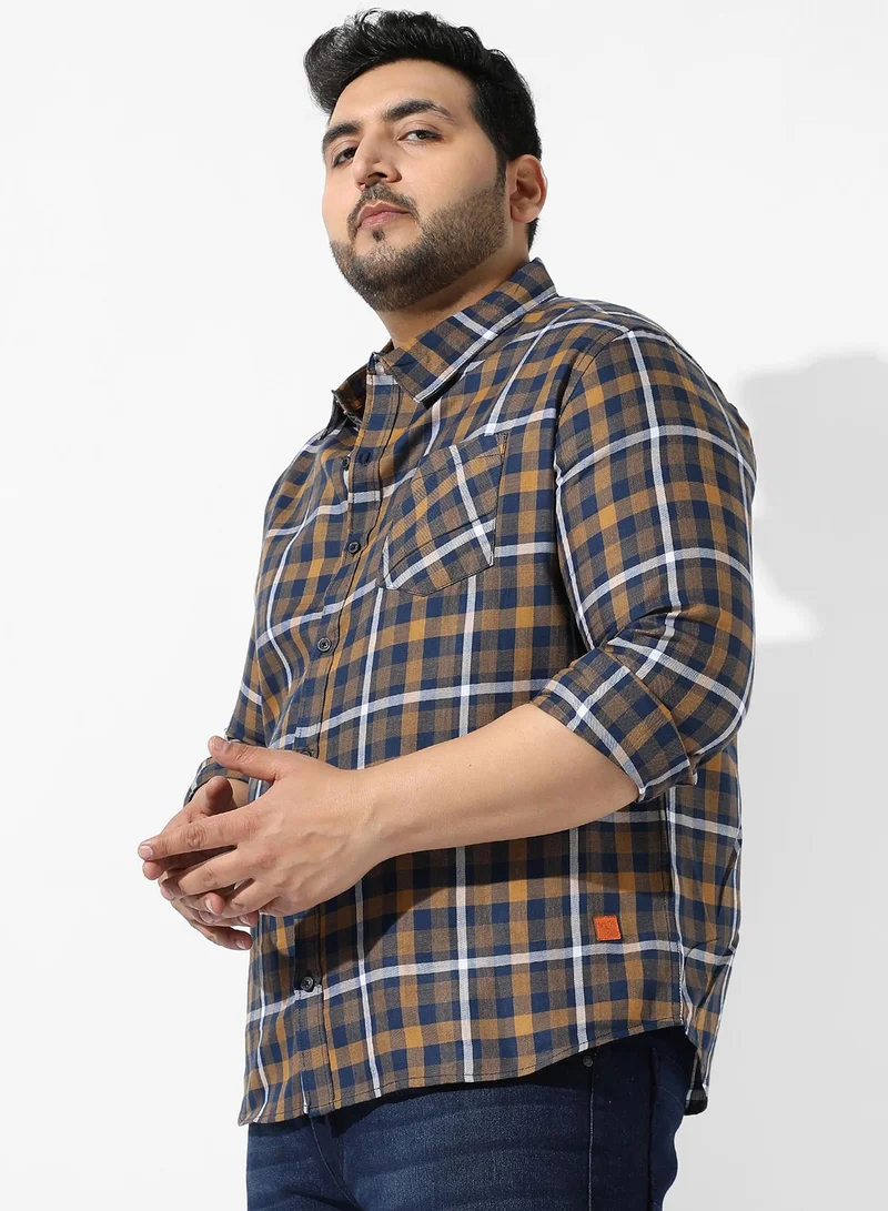 Instafab Plus Men's Multicolour Checkered Regular Fit Casual Shirt