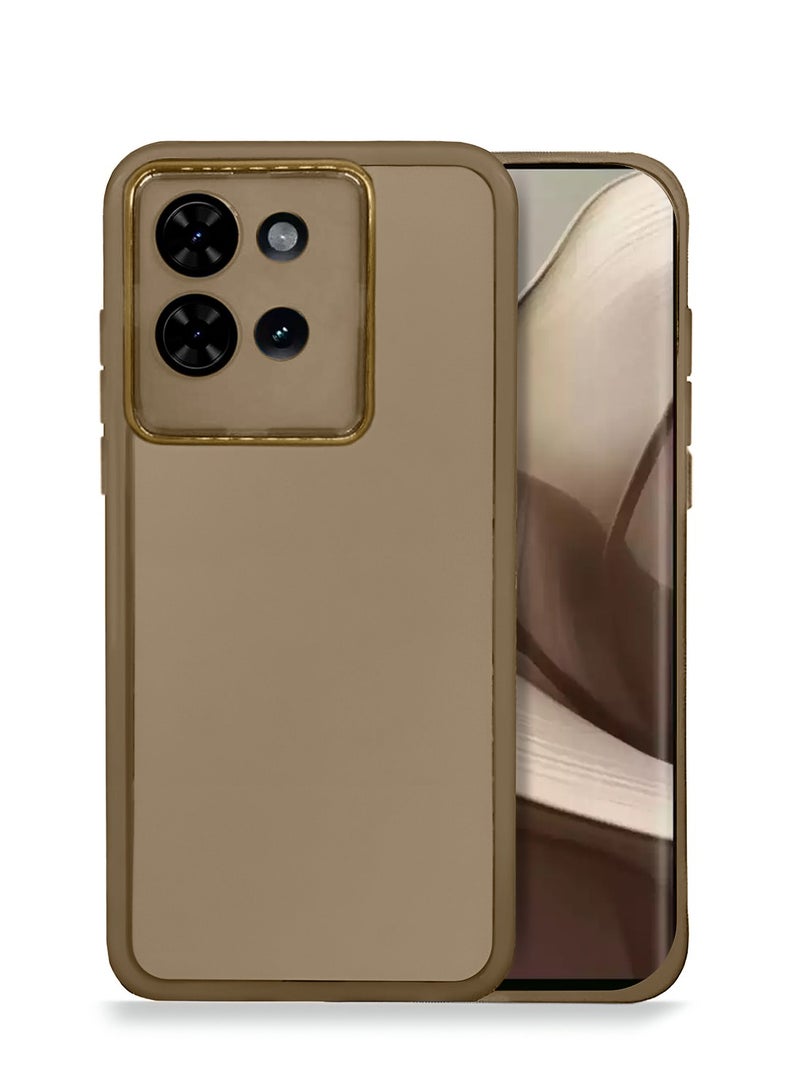 دبليو تيك موتورولا إيدج 50 5 جي 2024 ناعم شفاف TPU سيليكون هاتف رفيع للغاية أنيق مطلي بالكهرباء غطاء العلبة الخلفي للكاميرا - بني - Image 1