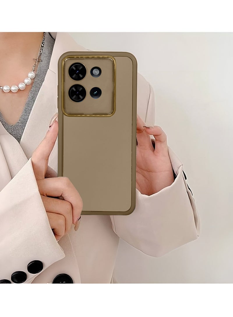 دبليو تيك موتورولا إيدج 50 5 جي 2024 ناعم شفاف TPU سيليكون هاتف رفيع للغاية أنيق مطلي بالكهرباء غطاء العلبة الخلفي للكاميرا - بني - Image 4