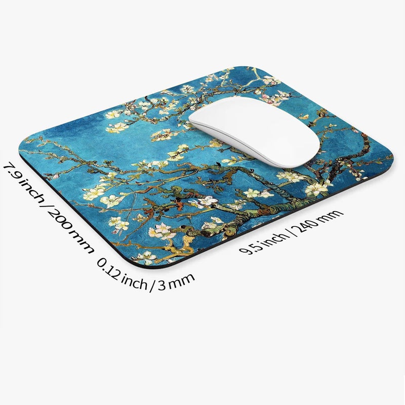 Armanza Square Mouse Pad Apricot Flower, Personalized Premium-Textured Custom Mouse Mat Design, Washable Mousepad Cloth, Non-Slip Rubber Base Computer Mouse Pads for Wireless Mouse - Image 2