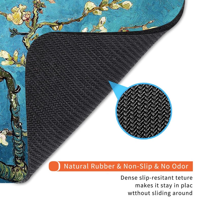 Armanza Square Mouse Pad Apricot Flower, Personalized Premium-Textured Custom Mouse Mat Design, Washable Mousepad Cloth, Non-Slip Rubber Base Computer Mouse Pads for Wireless Mouse - Image 5