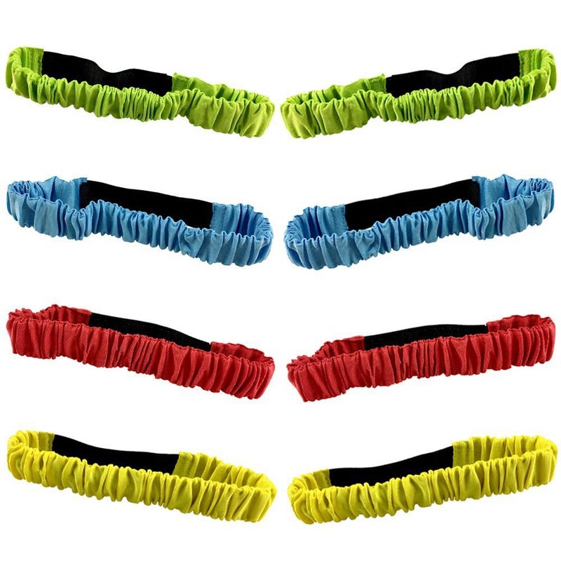 ZXSWEET 8PCS 3Legged Race Bands Elastic Tie Rope with 4 Assorted Colors Perfect for Relay Race Game Carnival Field Day Backyard - Image 3