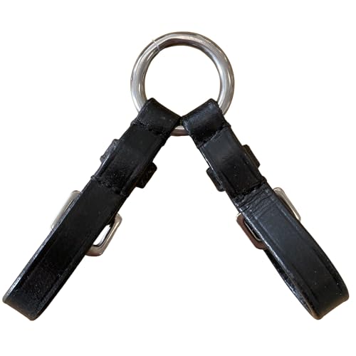 Exselle Elite Black Ringed Bit Converter - Horse Bit Converter for Equestrians, Horse Tack Accessory, Leather with Stainless Steel Ring and Buckle, Pelham Rounding, Converts to One-Rein Bits - Image 2
