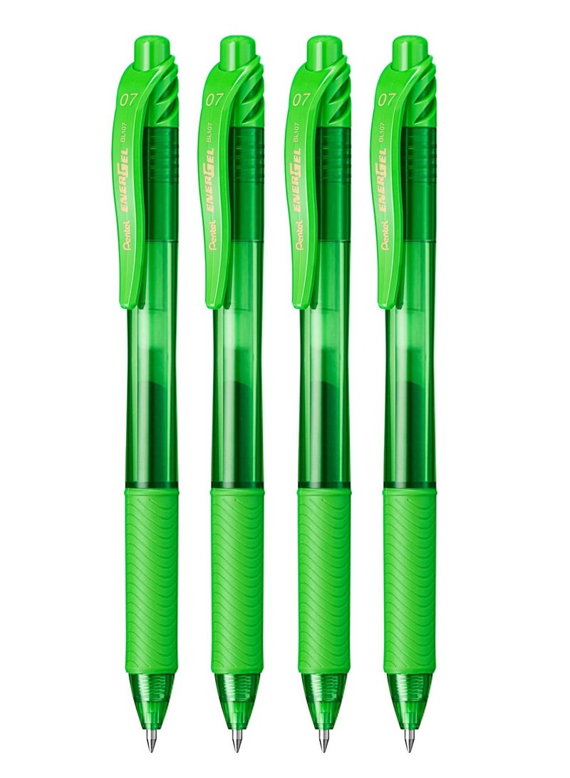 Pentel قلم حبر جل إنرجيل 4 قطع رأس 0.7 مم حبر أخضر ليموني - Image 1