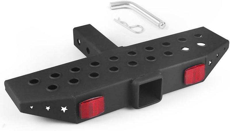 Dyno Racing 1000LBS Hitch Step with 2 Inch Hitch Receiver and Safety Reflectors for RV, SUV, Truck, Flatbed, Camper - Image 1