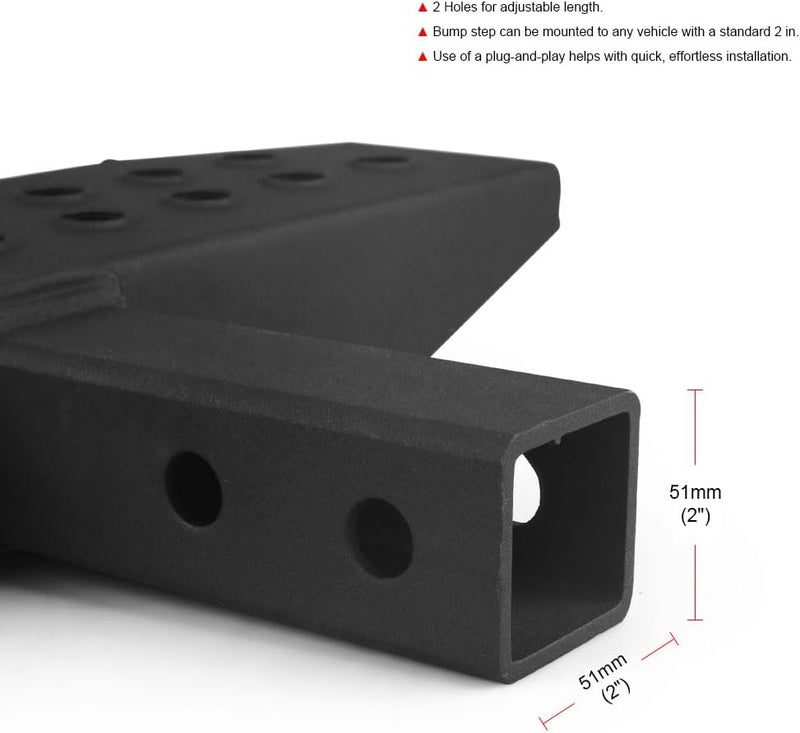 Dyno Racing 1000LBS Hitch Step with 2 Inch Hitch Receiver and Safety Reflectors for RV, SUV, Truck, Flatbed, Camper - Image 3