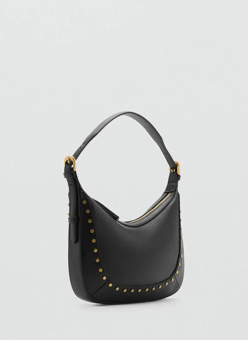 MANGO Small studded shoulder bag