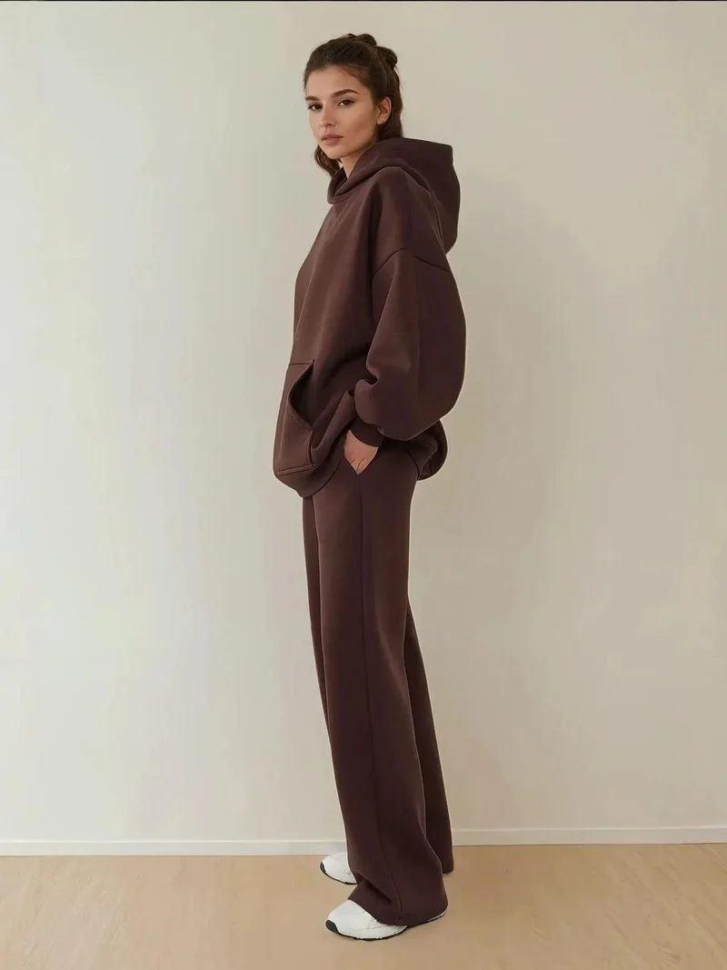 هيكاب كنزة صوفية فضفاضة بياقة دائرية