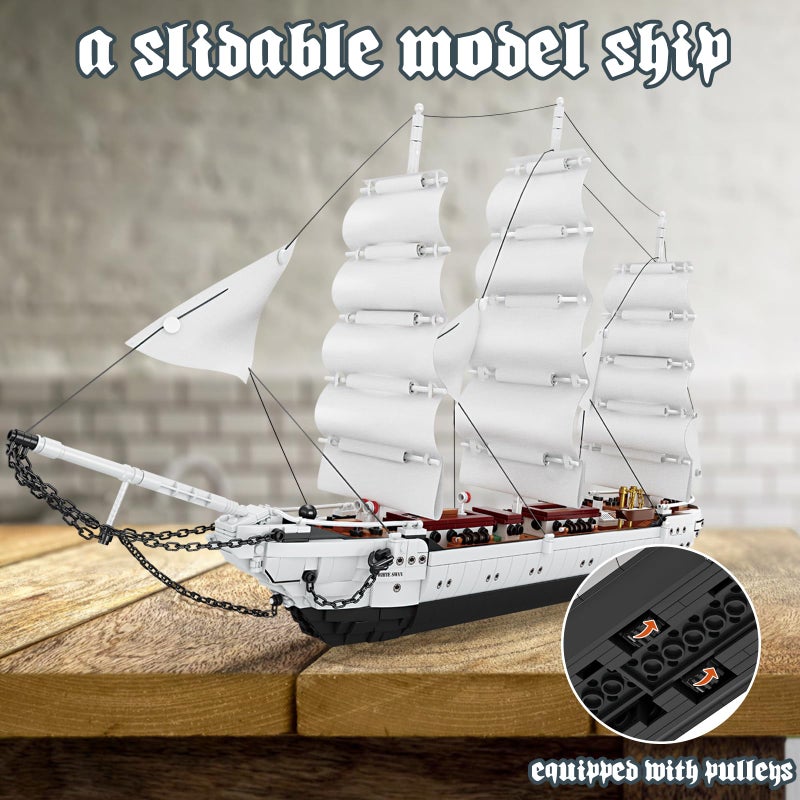 JMBricklayer Ship Building Toy - Building Sets for Adult 40104, White Swan Model Ship Attractive Showroom Decoration, Pirate Ship & Nautical Adventure Experience Construction Toys - Image 4