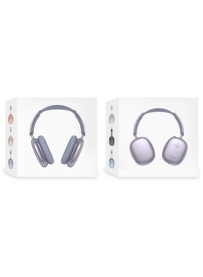 CATANES Air Max Pro Wireless Over Ear Headphones with Active Noiose Cancellation and Built-in Mi, Comfortable and Lightweight - Purple - Image 4