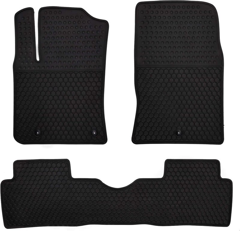 Megiteller Custom Fit Car Floor Mats for Hyundai Kona 2018-2021 - Heavy Duty Rubber, Odorless, Washable, All Weather - Black - Image 1