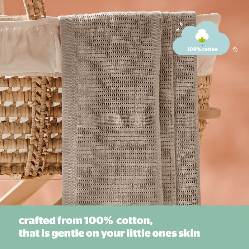 Silentnight Safe Nights Cellular Blanket, Grey, Pack of 2 - Image 2