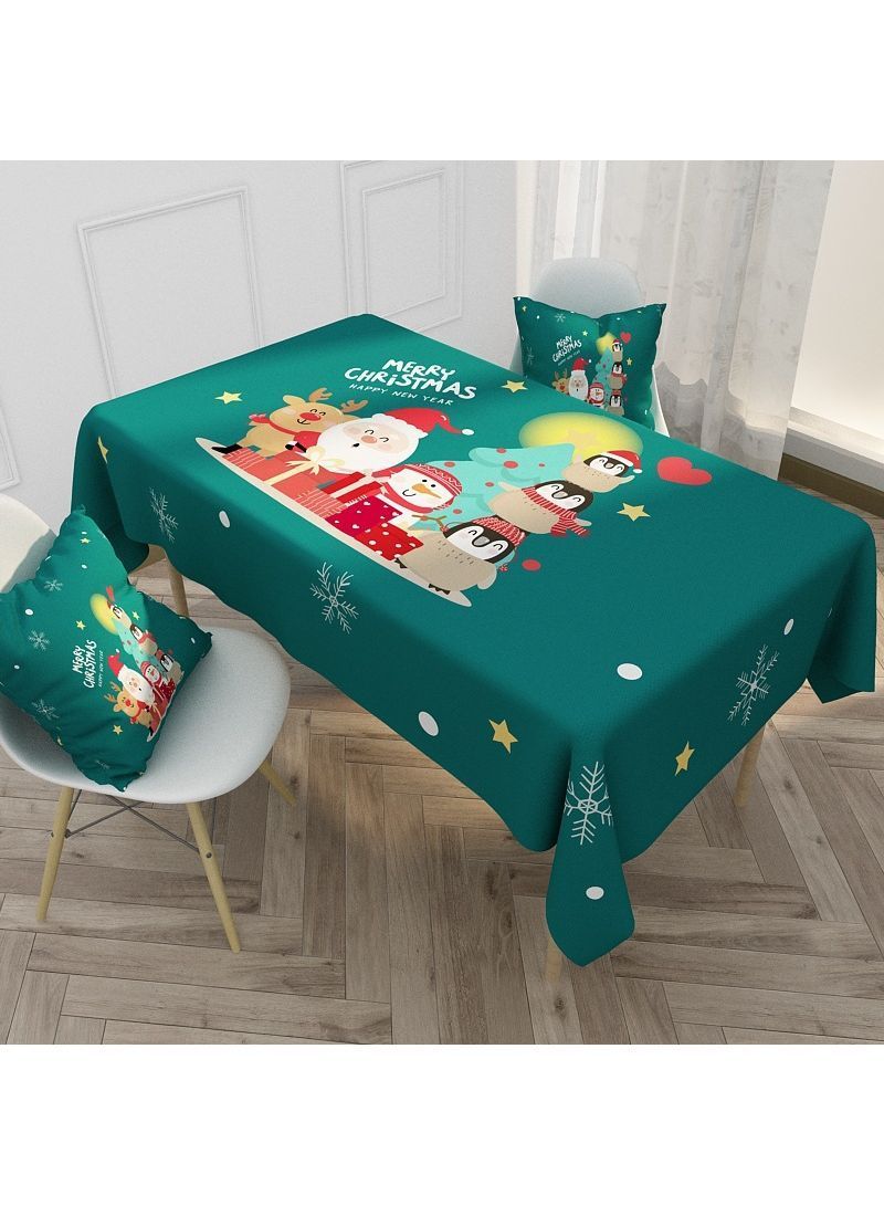 NIBEMINENT Modern Home Printed Waterproof Table Cloth Green 140x240cm - Image 1