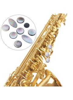 Thoraya 9Pcs Saxophone Button Pad Set Black and White Sax Key Button Musical Instrument Accessories  - Image 5