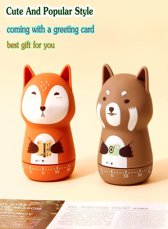 NUOSWEK Mechanical Kitchen Timer, Cute Animal Wind Up 60 Minutes Manual Countdown for Kids, Classroom, Home, Study and Cooking (Orange Fox) - Image 5