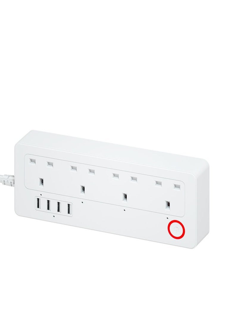 Captaintech Power Strip Surge Protector with USB-C (3.0A),  Power Strip with 4 Outlets 4 USB Ports (5V/3.4A), Desktop Charging Station, Compact for Home,Travel,Office(White 1 Pack) - Image 1