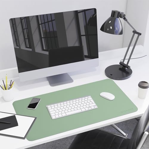 Aropana Anti-Slip Extended Mouse Pad | PU Vegan Leather Desk Mat | Large Computer Desk Protector Pad with Suede Base for Keyboard, Laptop, Office & Home (90x45CM, Turquoise) - Image 4