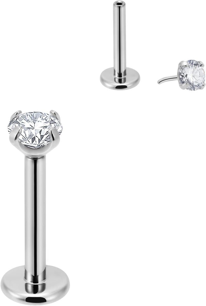 NewkeepsR 20g/18g/16g G23 Titanium Press Fit Threadless Push Pop in Labret Lip Monroe Tragus Earring Stud Piercing - Image 1