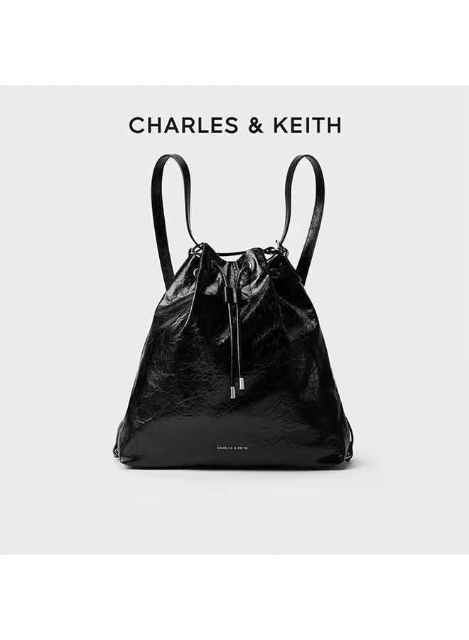 Charles & Keith Summer Shoulder Women's Bag Soft Multifunctional Shoulder Bag Black - Image 1
