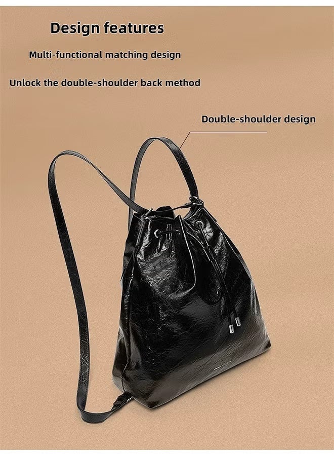 Charles & Keith Summer Shoulder Women's Bag Soft Multifunctional Shoulder Bag Black - Image 3