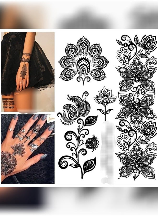 Beautifully Designed Tattoo Sticker Of Black ForHand And Body  - Image 1