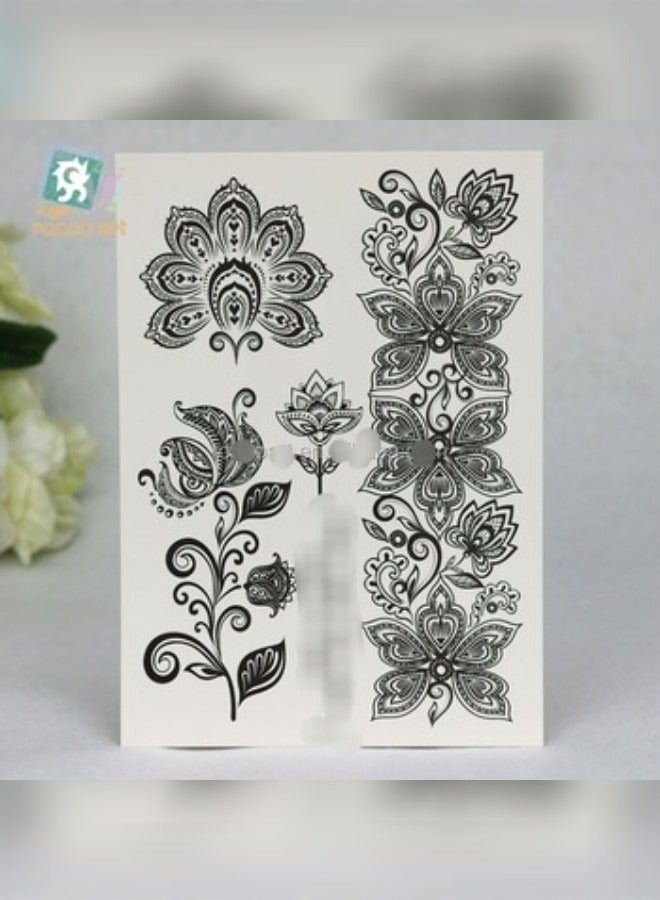 Beautifully Designed Tattoo Sticker Of Black ForHand And Body  - Image 2