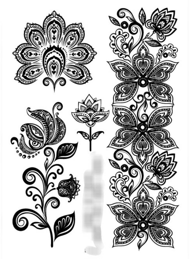 Beautifully Designed Tattoo Sticker Of Black ForHand And Body  - Image 3