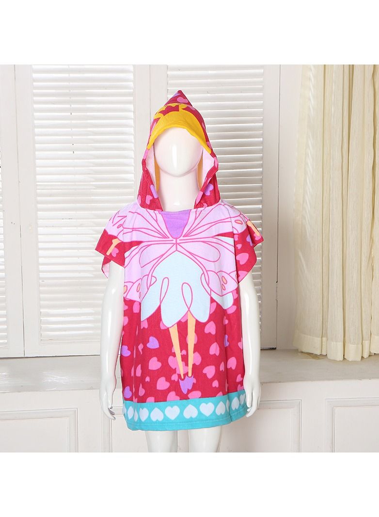 Loquat With Hood Coral Fleece Cloaks Bath Towel