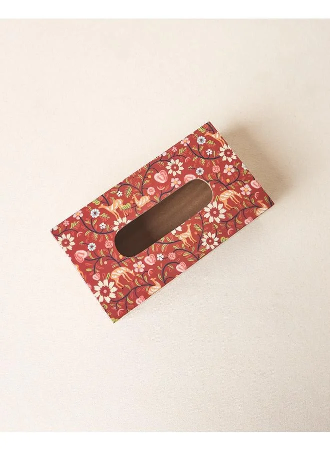 Chumbak Apple Orchards Wooden Tissue Box, 9"x5" | Kashmir Trails