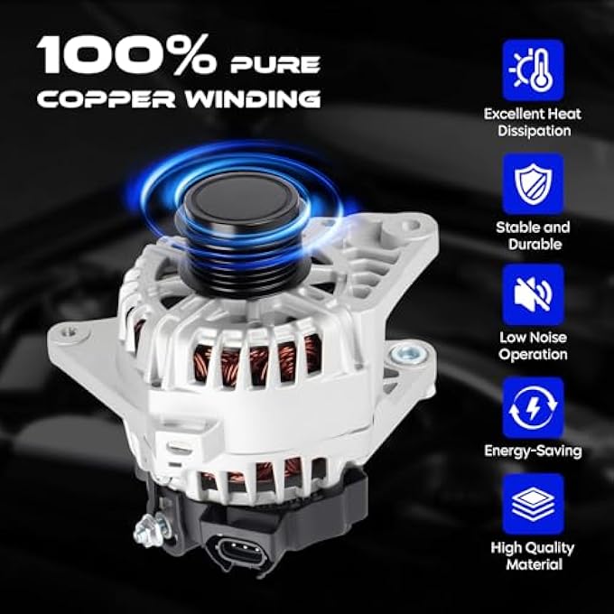 SEHNSUCHT Alternator Replacement New Fit for Hyundai Elantra 2011-2017, for Elantra Coupe 2013-2017,for Kia Forte 2014-2019, for Forte Koup 2014-2016, for Forte5 2015-2016, L4, Replace for 11610, 2610428 - Image 5