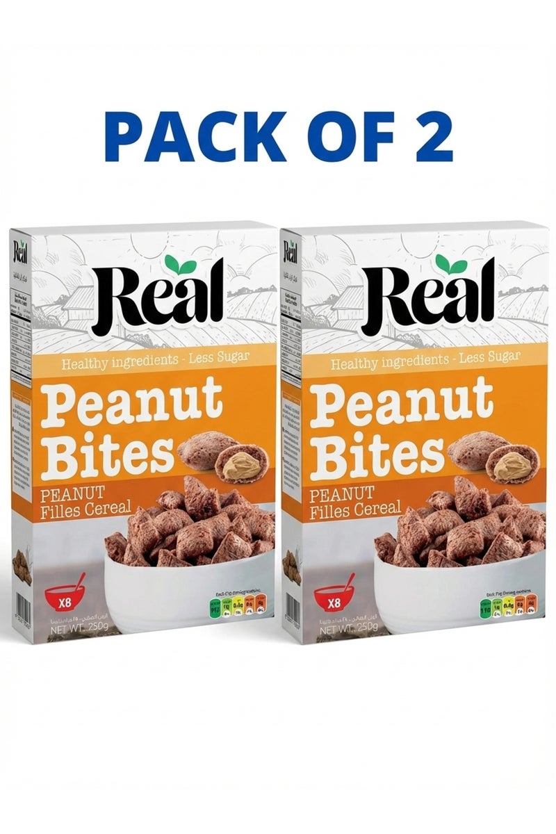 Real Pillow Bites Peanut Cereal – Crunchy Peanut Butter-Filled Snack, 225g Pack (Pack Of 2) - Image 1