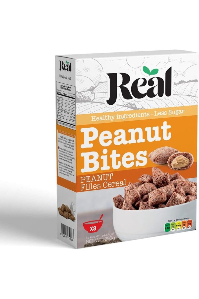 Real Pillow Bites Peanut Cereal – Crunchy Peanut Butter-Filled Snack, 225g Pack (Pack Of 2) - Image 2