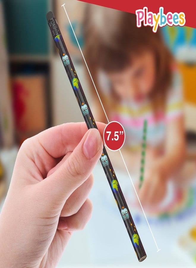 Playbees Emoticon Pencils - 36 Pack - Fun & Vibrant Writing Tools with Erasers - Assorted Emote Designs - Birthday Parties, Classroom Prizes, Goody Bag Stuffers, and Teacher's Educational Supplies - Image 2