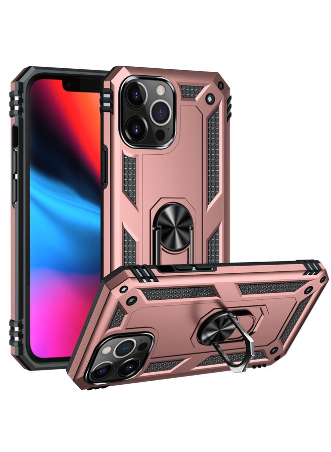 اس-توب جراب لهاتف iPhone 13 Pro Max مقاوم للصدمات مصنوع من مادة TPU + PC مع حامل دوار 360 درجة - Image 1