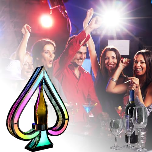 Lvrunben 7Color Ace of Spades Champagne Bottle Presenterwith Remote Control Color Adjustable Glowing Wine Bottle DisplayLED Lighted Liquor Bottle Display Shelf for Commercial Home Bar Party Nightclub