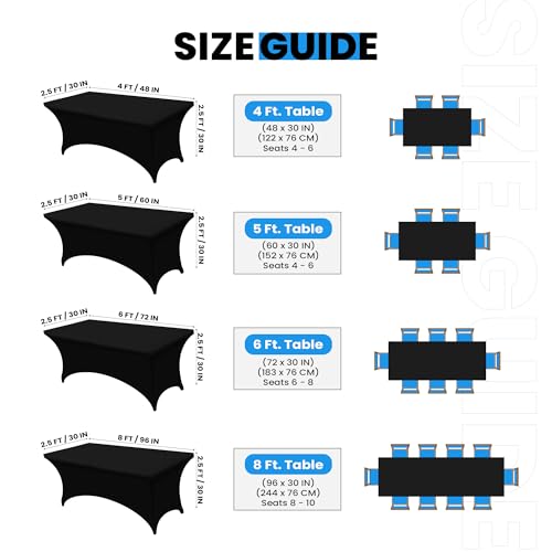 Utopia Kitchen 4FT Spandex Tablecloth [1 Pack, Black] 200 GSM Stretch, Fitted, Washable and Wrinkle Resistant Table Cloth Rectangle Cover for Trade Shows, Wedding, Parties [48Lx30Wx30H Inch] - Image 2