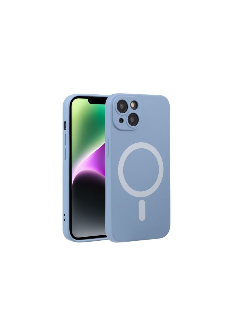 فيسوس جراب هاتف ماجسيف سيليكون سائل لهاتف آيفون 15 رمادي لافندر