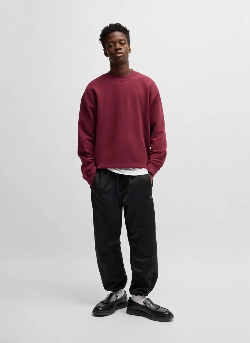 HUGO Cotton-terry sweatshirt with logo print