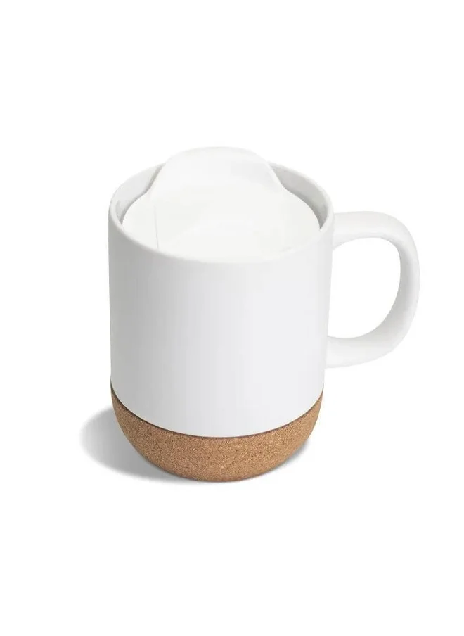 Share the Love LUCCA - Giftology Ceramic Mug with Cork and Lid - White