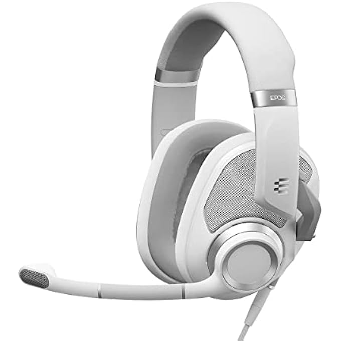 EPOS H6 PRO WHITE - OPEN ACOUSTIC GAMING HEADSET WITH MIC LIGHTWEIGHT HEADBAND COMFORTABLE & DURABLE DESIGN, XBOX HEADSET, PS4 PS5 ACCESSORIES WIRELESS (WHITE), WIRED - Image 1